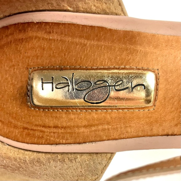 Halogen Olsen Pointy Toe Beige Patent Leather Studded T-Strap Flats - Picture 6 of 8